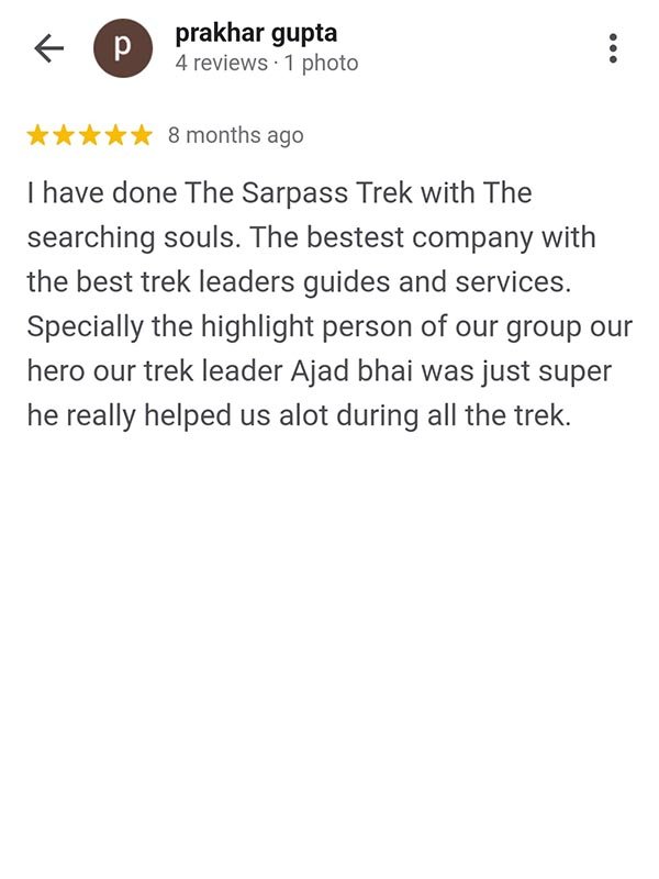 SAR Pass Trekking Package Reviews